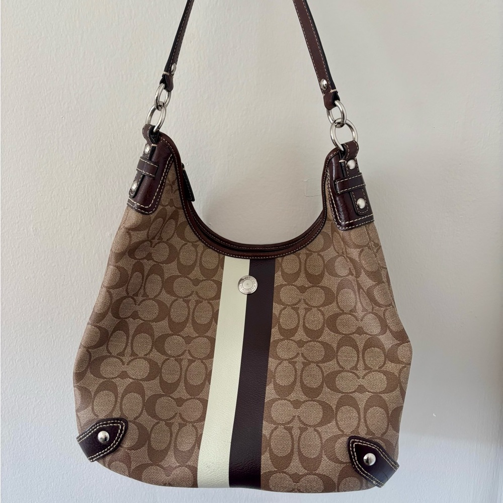 Coach F14476 Signature Shoulder Bag Beige One-Strap Tote
